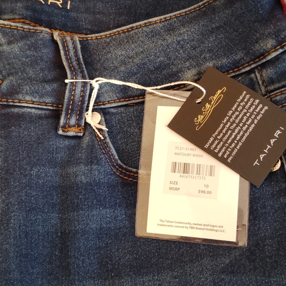 Tahari Double Button Skinny Jeans Size 10 Nwt